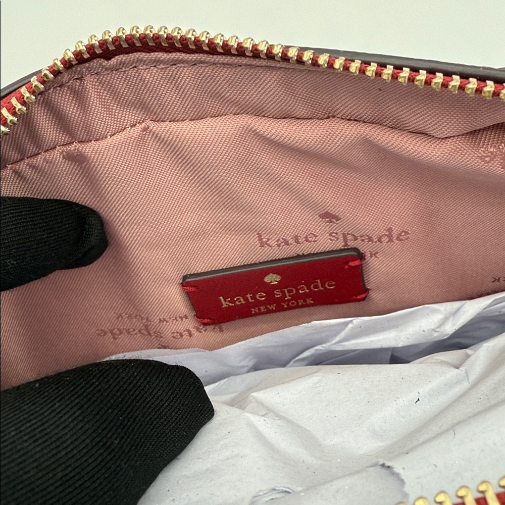 Kate Spade Staci Mini Dual Zip Around Crossbody Red Jam - Picture 7 of 16